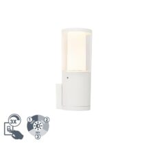 QAZQA LED Wandlamp buiten carlo - Wit - Modern - D 95mm Buitenverlichting Wit Kunststof
