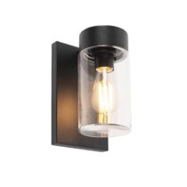 QAZQA Wandlamp buiten jarra - Zwart - Modern - L 150mm Buitenverlichting Zwart Glas