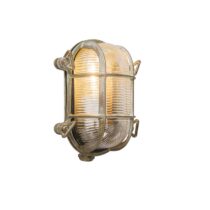 QAZQA Wandlamp buiten nautica - Bruin - Landelijk - L 140mm Buitenverlichting Bruin Glas