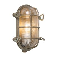 QAZQA Wandlamp buiten nautica - Bruin - Landelijk - L 165mm Buitenverlichting Bruin Glas