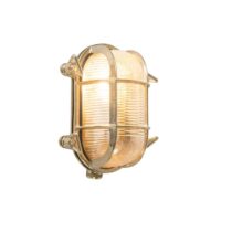 QAZQA Wandlamp buiten nautica - Goud/messing - Landelijk - L 140mm Buitenverlichting Goud Glas