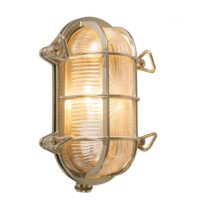 QAZQA Wandlamp buiten nautica - Goud/messing - Landelijk - L 165mm Buitenverlichting Goud Glas