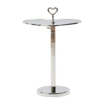Riviera Maison Lovely Heart Adjustable End Table - 44.0x28.0x39.0 cm Tafels Zilver