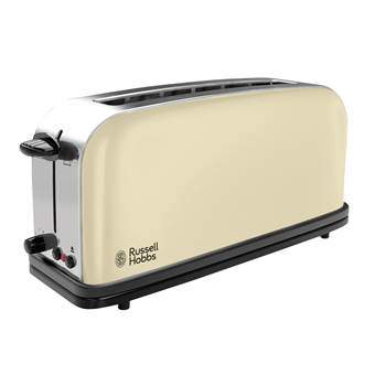 Russell Hobbs Colours Classic Cream Long Slot Broodrooster Keukenapparatuur Crème Kunststof