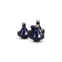 Safaary - Tajine mini Donkerblauw met Metaal 3-delig Pannen Blauw Aardewerk
