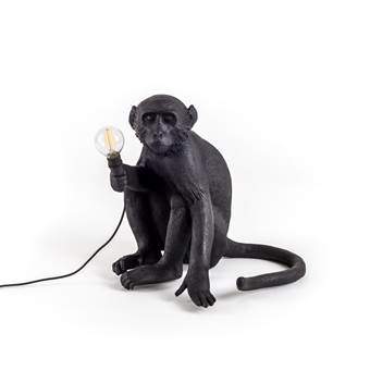 Seletti Monkey Outdoor Lampresin Sitting Verlichting Zwart Kunststof