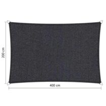 Shadow Comfort rechthoek 2x4m DuoColor Carbon Black Zonwering Antraciet Polyester