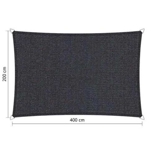 Shadow Comfort rechthoek 2x4m DuoColor Carbon Black Zonwering Antraciet Polyester