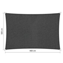 Shadow Comfort rechthoek 3x4m DuoColor Carbon Black Zonwering Antraciet Polyester