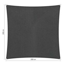 Shadow Comfort vierkant 2x2m Carbon Black Zonwering Antraciet Polyester