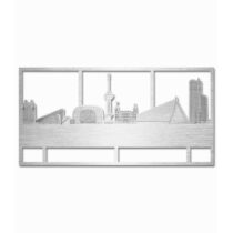 Skyline Rotterdam rechthoek aluminium - 120 x 60cm Wanddecoratie Grijs Aluminium