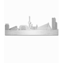 Skyline Rotterdam vrijstaand metaal 120x44 cm Wanddecoratie Grijs Aluminium