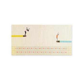 StoryTiles StoryWood The Diving Spectacle Wanddecoratie 40 x 80 cm Wanddecoratie & -planken Multicolor Hout