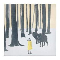 StoryTiles Wolf Girl Wandtegel 20 x 20 cm Wanddecoratie & -planken Multicolor Aardewerk