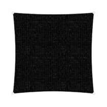 Sunfighters Compleet pakket: Vierkant 3.6x3.6m Zwart Zonwering Zwart Polyester