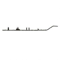 The Line Barcelona Skyline Wanddecoratie 125 cm Wanddecoratie & -planken Zwart Staal