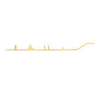 The Line Barcelona Skyline Wanddecoratie 50 cm Wanddecoratie & -planken Goud Staal