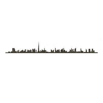 The Line Dubai Skyline Wanddecoratie 125 cm Wanddecoratie & -planken Zwart Staal