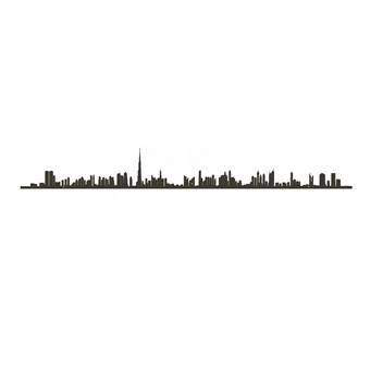 The Line Dubai Skyline Wanddecoratie 50 cm Wanddecoratie & -planken Zwart Staal