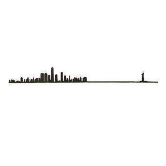 The Line New York Skyline Wanddecoratie 50 cm Wanddecoratie & -planken Zwart Staal
