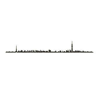 The Line Tokyo Skyline Wanddecoratie 50 cm Wanddecoratie & -planken Zwart Staal
