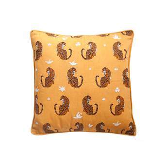 The Pillow Room Leopard Leaves Sierkussen 50 x 50 cm Woonaccessoires Bruin