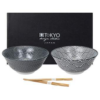 Tokyo Design Studio Nippon Black Tayo Kom - 2 st. Servies Zwart Porselein
