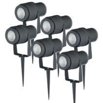 V-Tac 6x Lumi LED Prikspot Antraciet Buitenverlichting Antraciet Aluminium
