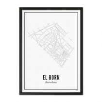 WIJCK. Barcelona El Born Print in Lijst 21 x 30 cm Wanddecoratie & -planken Wit Hout