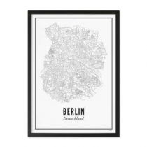 WIJCK. Berlijn Print in Lijst 21 x 30 cm Wanddecoratie & -planken Wit Hout