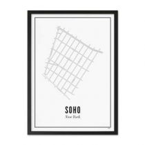 WIJCK. New York SoHo Print in Lijst 21 x 30 cm Wanddecoratie & -planken Wit Hout