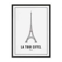 WIJCK. Parijs Eiffeltoren Print in Lijst 21 x 30 cm Wanddecoratie & -planken Wit Hout