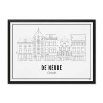 WIJCK. Utrecht Neude Print in Lijst 21 x 30 cm Wanddecoratie & -planken Wit Hout