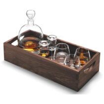 Whisky Islay Connoiseur Set met Dienblad Set van 6 Stuks Glazen Transparant Glas