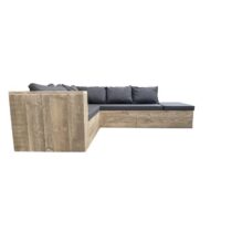 Wood4you - Loungeset 7 steigerhout 200x210 cm - incl kussens (L-vorm) Tuinmeubelen  Hout
