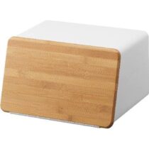 Yamazaki Bread case with removable lid - Tower - White Tafelaccessoires Wit Staal