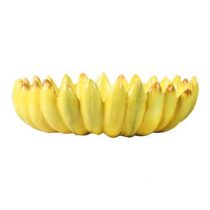 &k amsterdam Banana Fruitschaal Tafelpresentatie Geel Keramiek