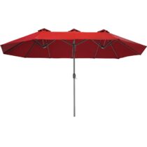 tectake Dubbele parasol Silia 460x270 in hoogte verstelbaar Zonwering Rood Aluminium