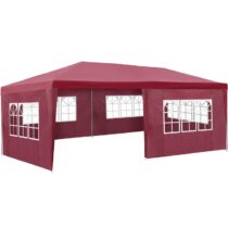 tectake paviljoen 6x3m met 5 zijdelen Zonwering Rood Polyester