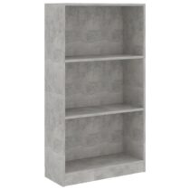 vidaXL Boekenkast met 3 schappen 60x24x109 cm bewerkt hout betongrijs Kasten Grijs Hout