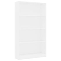 vidaXL Boekenkast met 4 schappen 80x24x142 cm bewerkt hout wit Kasten Wit Hout