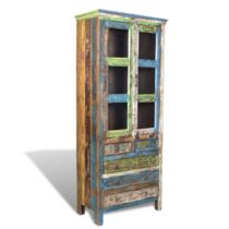 vidaXL Boekenkast met 5 lades en 2 deuren gerecycled hout meerkleurig Kasten Bruin Hout