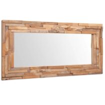 vidaXL Decoratieve spiegel rechthoekig 120x60 cm teakhout Spiegel Bruin Hout