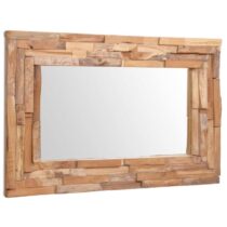 vidaXL Decoratieve spiegel rechthoekig 90x60 cm teakhout Spiegel Bruin Hout