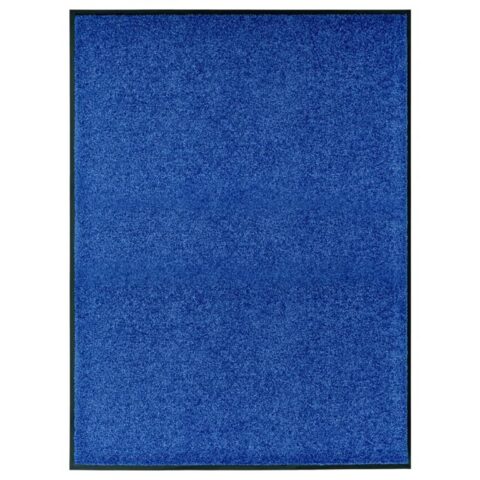 vidaXL Deurmat wasbaar 90x120 cm blauw Woondecoratie Blauw Natuurlijk materiaal