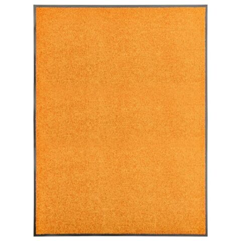 vidaXL Deurmat wasbaar 90x120 cm oranje Woondecoratie Oranje Natuurlijk materiaal