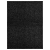 vidaXL Deurmat wasbaar 90x120 cm zwart Woondecoratie Zwart Natuurlijk materiaal