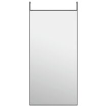 vidaXL Deurspiegel 50x100 cm glas en aluminium zwart Spiegel Zwart Aluminium