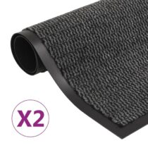 vidaXL Droogloopmatten 2 st rechthoekig getuft 80x120 cm antraciet Woondecoratie Antraciet Natuurlijk materiaal