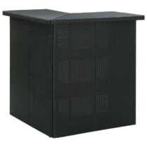 vidaXL Hoekbartafel 100x50x105 cm poly rattan zwart Tafels Zwart Polyamide